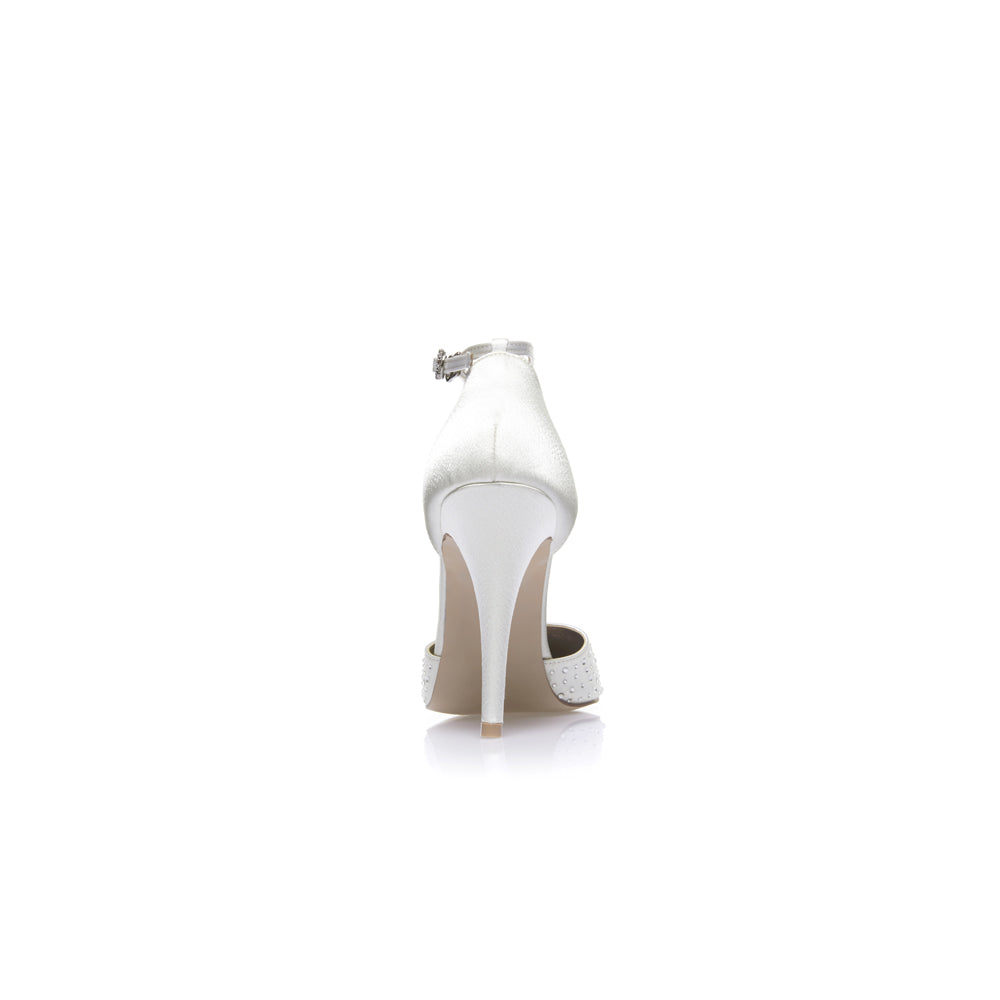 【レンタル】ヒール7cm│24cm クリスタルサイドカットパンプス